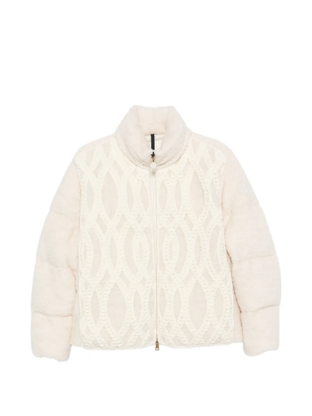Moncler Nitidule kabelgebreid gewatteerd jack Beige