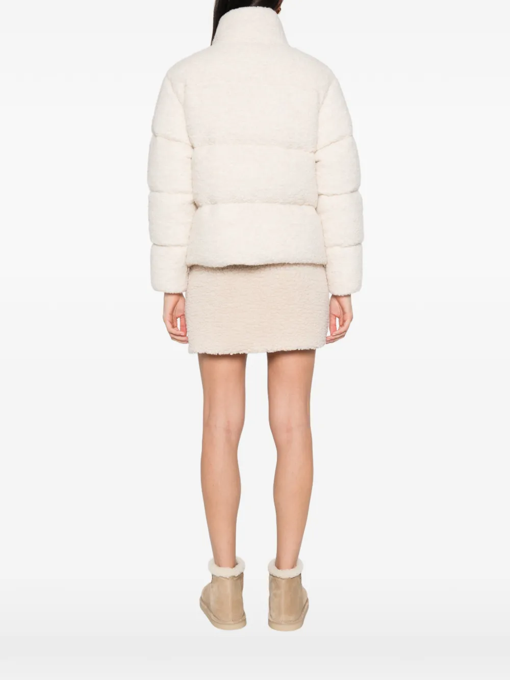 Moncler Nitidule kabelgebreid gewatteerd jack Beige