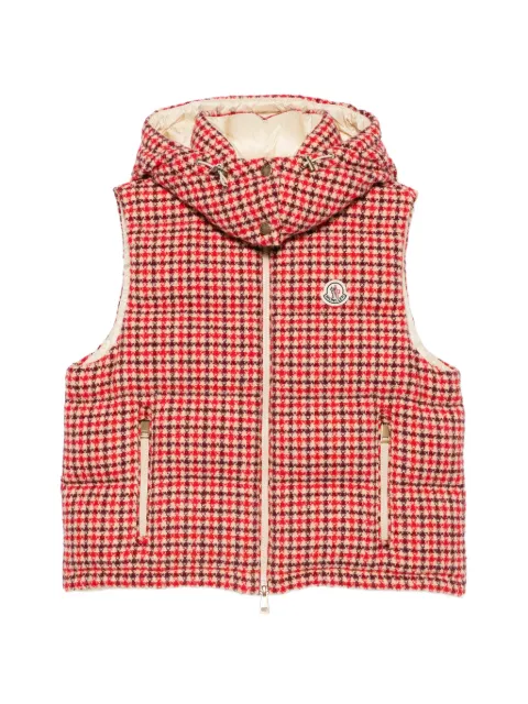 Moncler houndstooth-pattern padded gilet