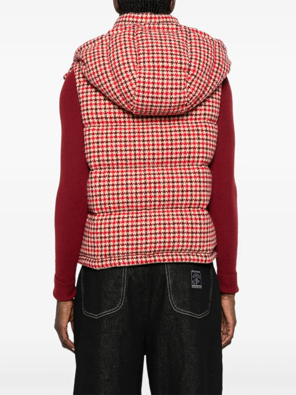 Moncler Niverolles bodywarmer met pied-de-poule print Beige