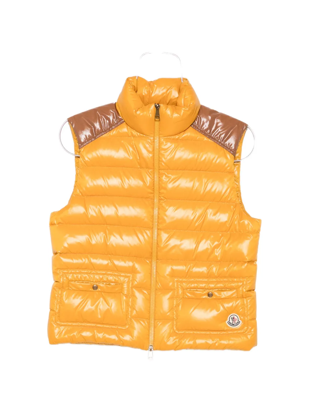 Moncler Frelon Quilted Gilet In Gold