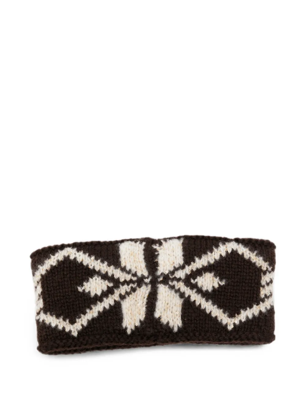 Moncler Intarsia gebreide haarband verfraaid met pailletten Bruin