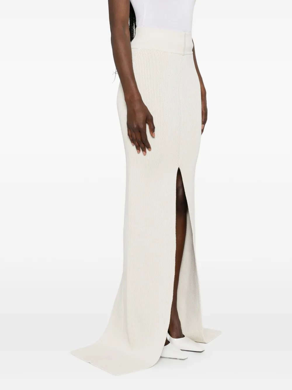 Rick Owens Ribgebreide maxi-rok Beige