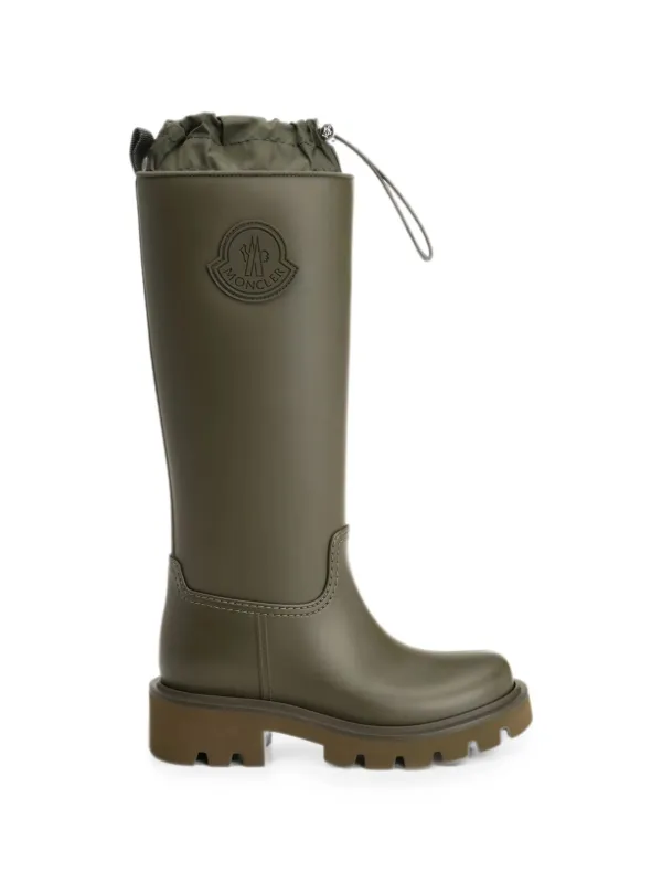 Moncler Kickstream High Rain Boots in Green