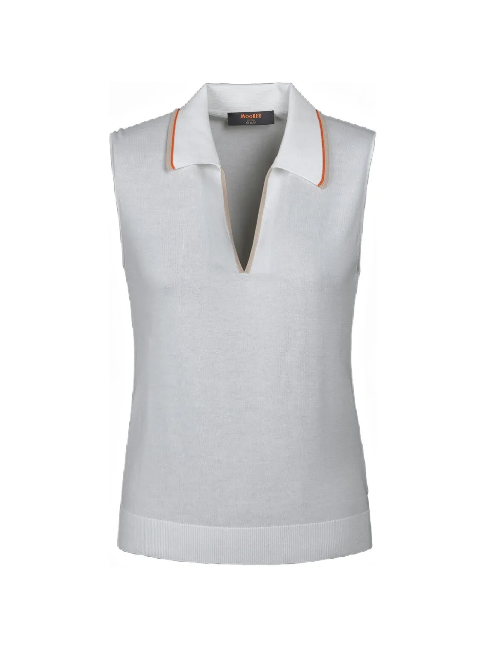 Moorer Shanqin-Cre sleeveless zip-up polo shirt - Bianco