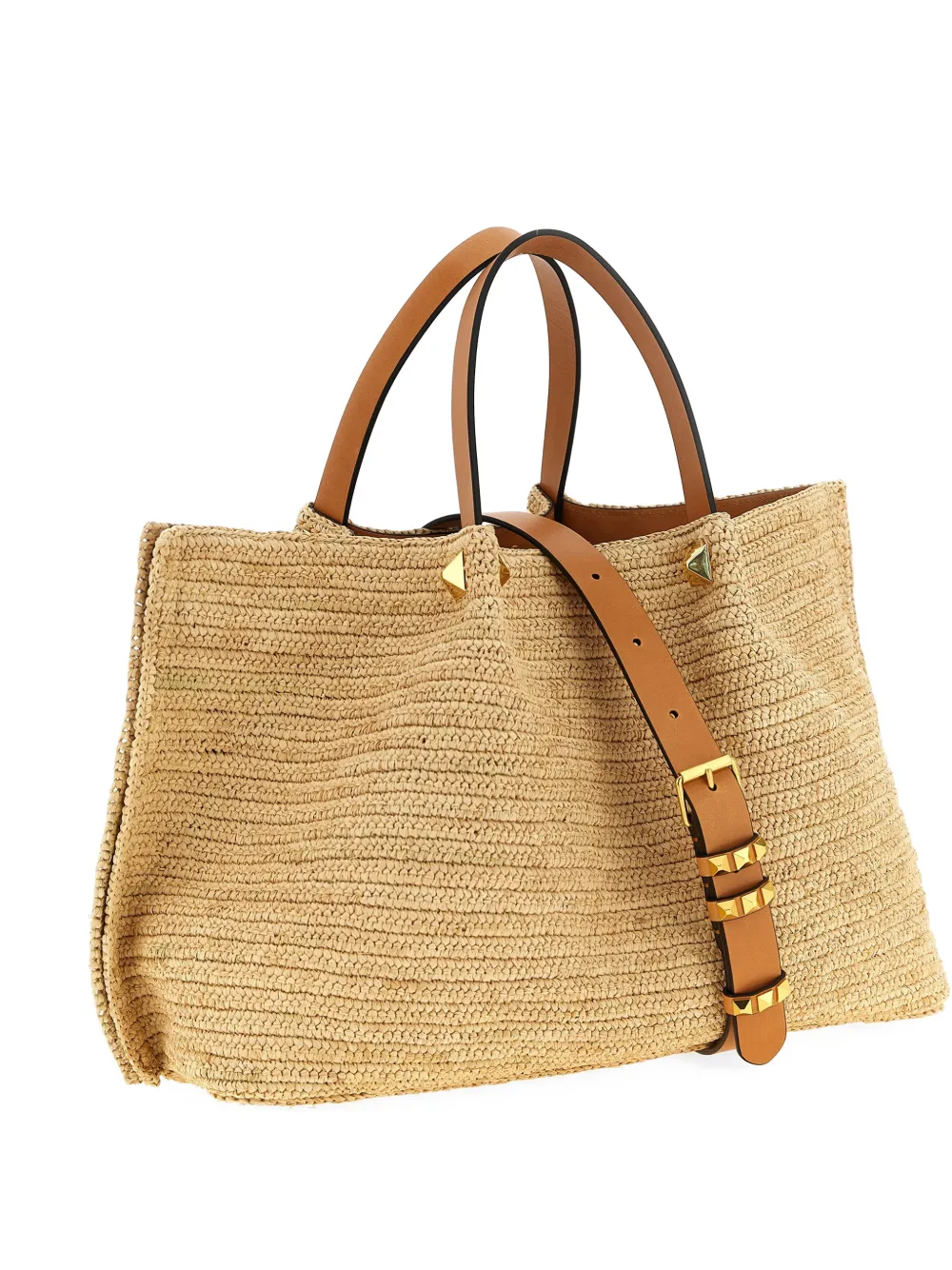 Valentino Garavani VLogo Signature stud-embellished tote bag - Toni neutri