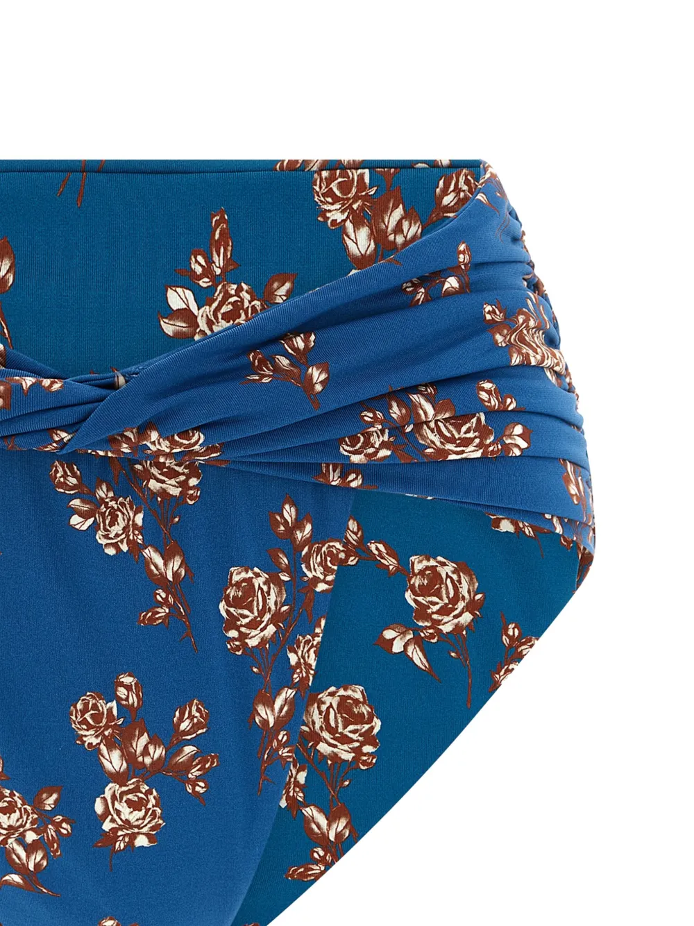 Magda Butrym Bikinislip met bloemenprint en ruches Blauw