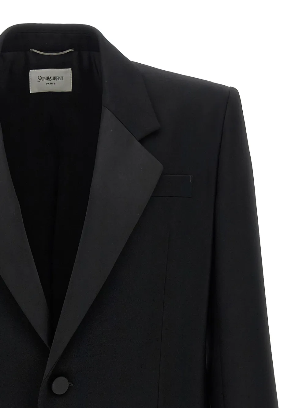 Saint Laurent Grain de Poudre wollen blazer Zwart