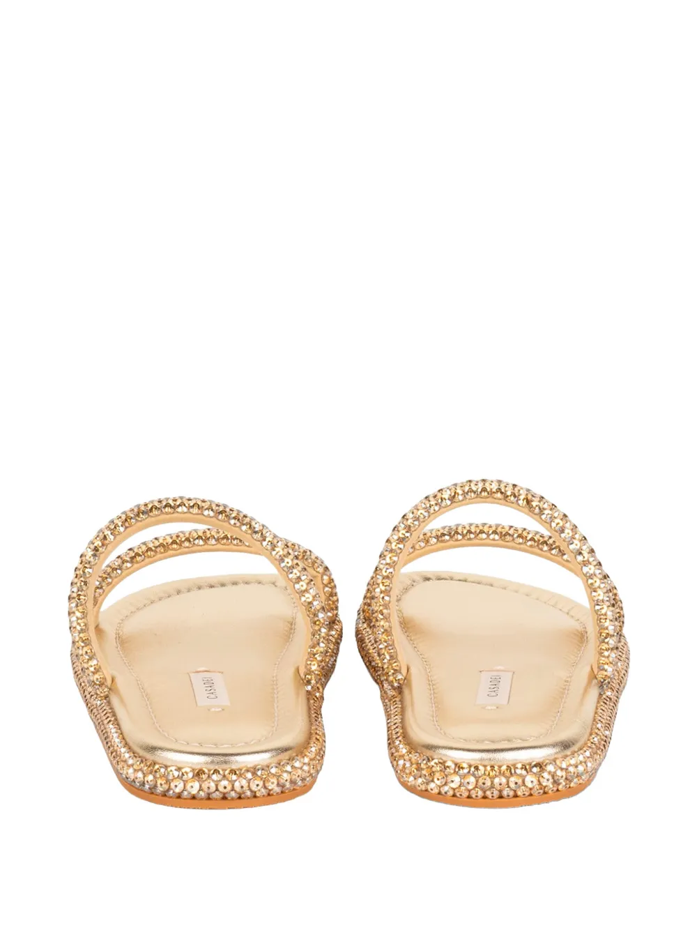 Casadei crystal-embellished double-strap sandals Goud