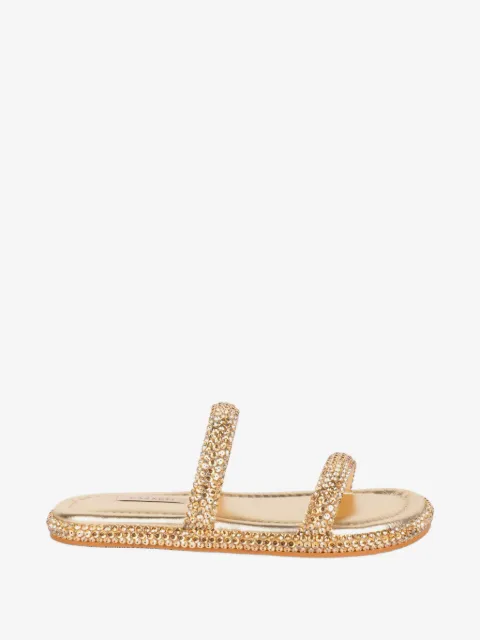 Casadei crystal-embellished double-strap sandals