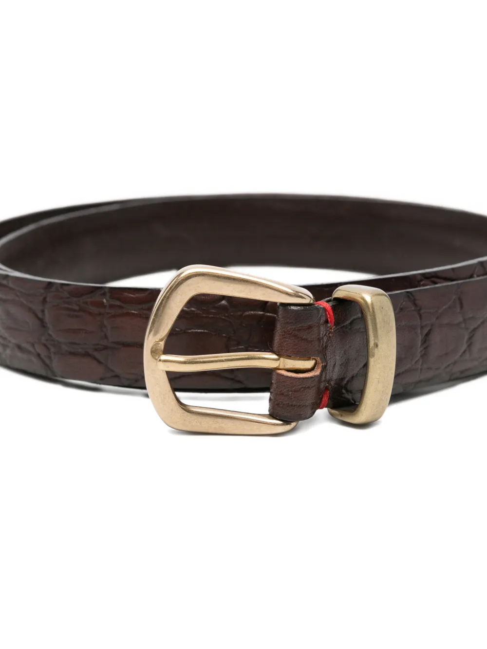 Eleventy Riem met krokodillen-reliëf Bruin