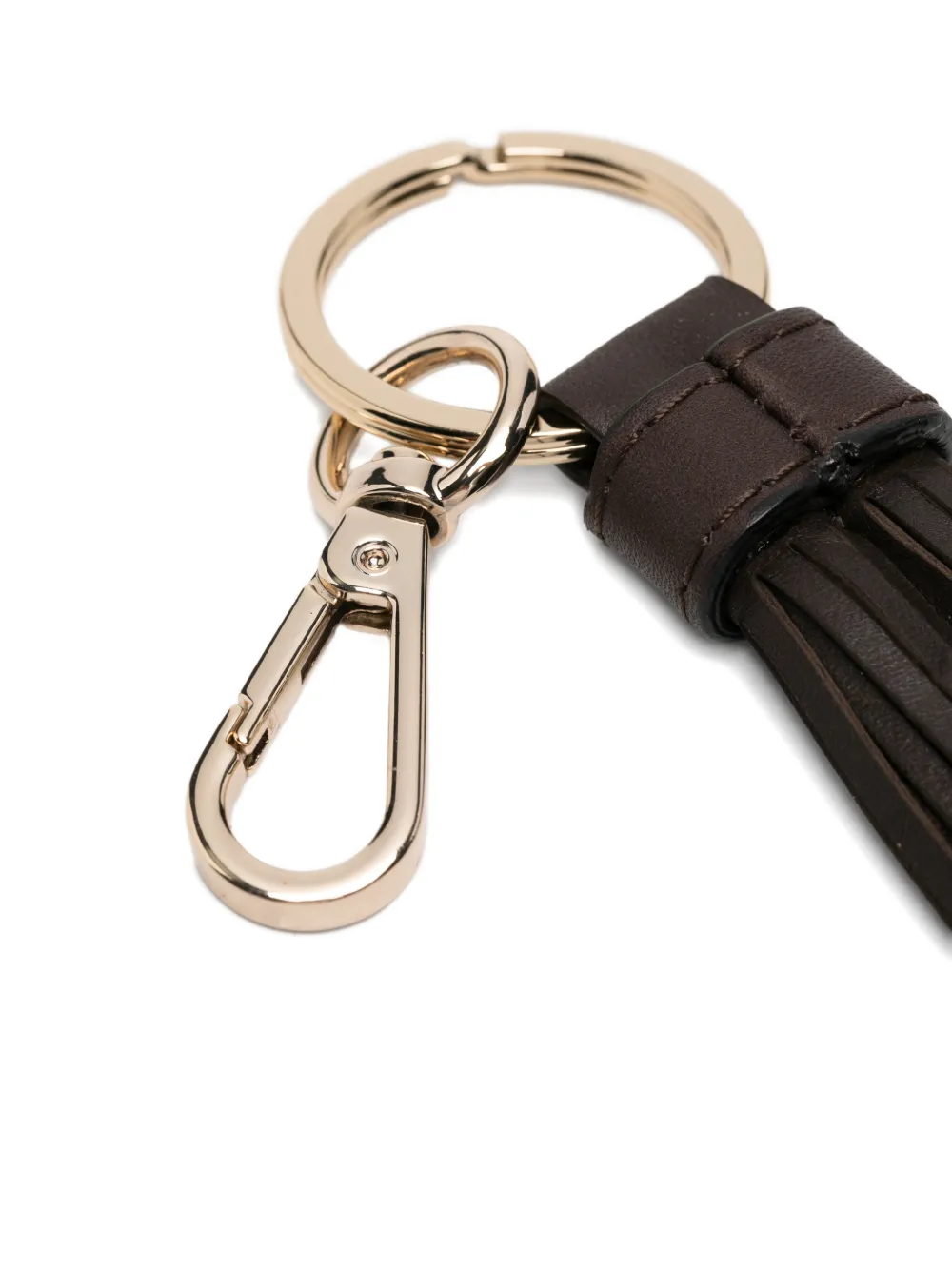 Eleventy Sleutelhanger met kwastje Bruin