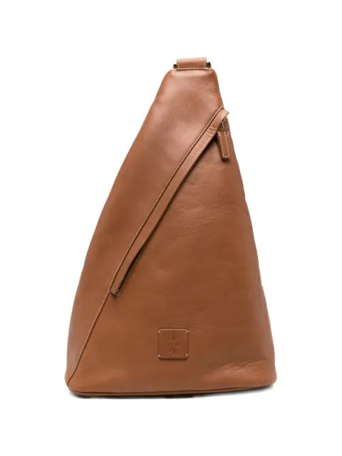 Eleventy logo-patch leather backpack