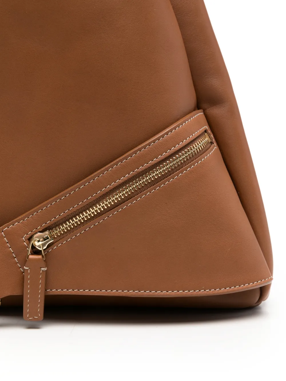 Eleventy Leren rugzak met logopatch Bruin