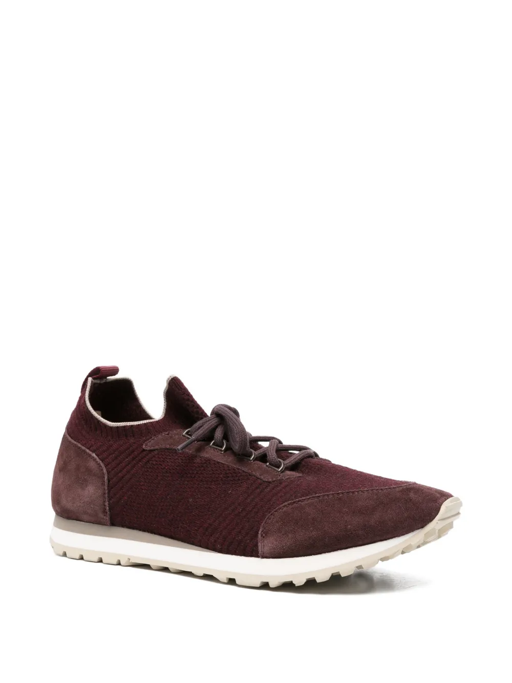 Eleventy Gebreide sneakers met suède vlakken Rood
