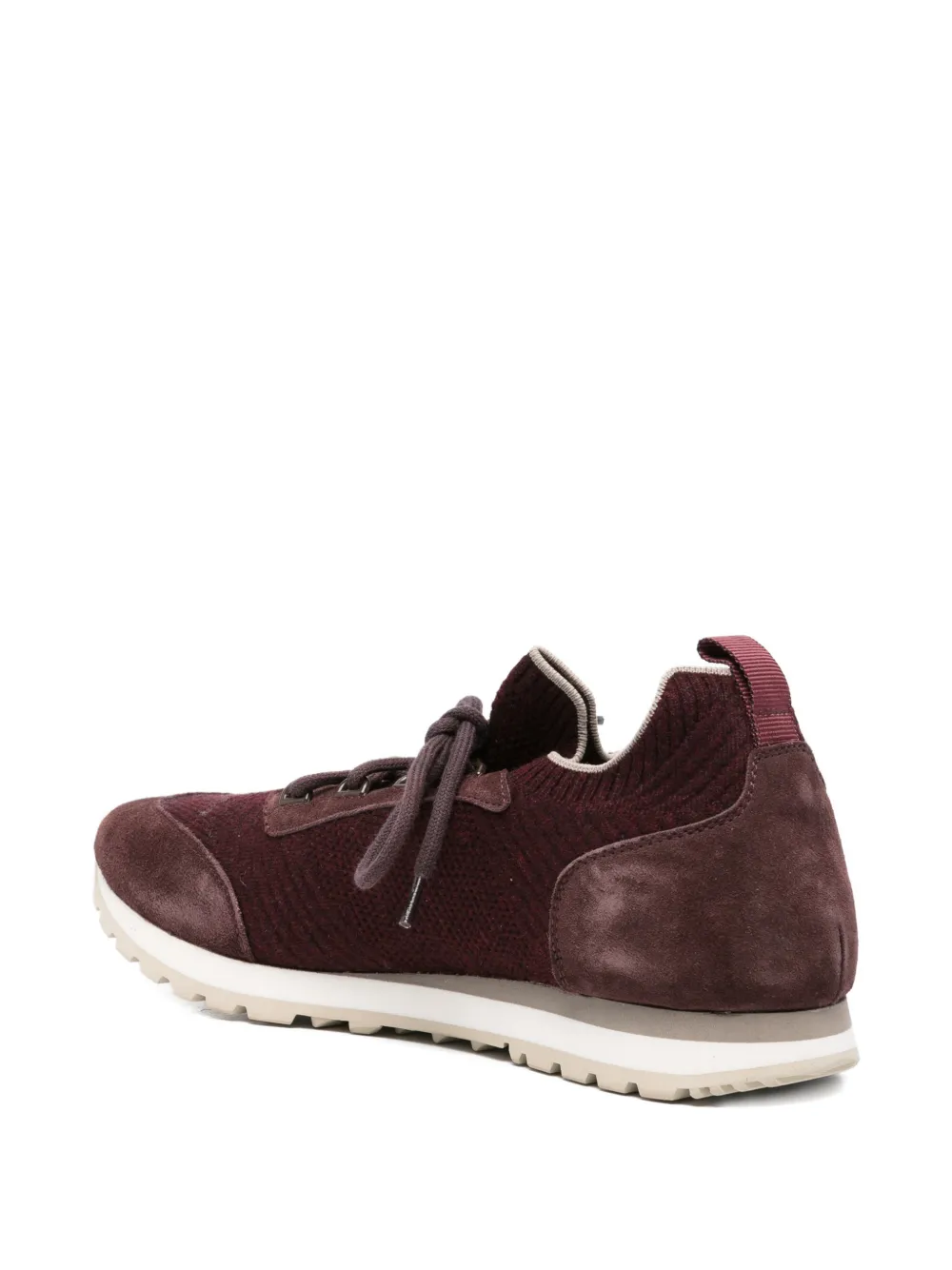 Eleventy Gebreide sneakers met suède vlakken Rood