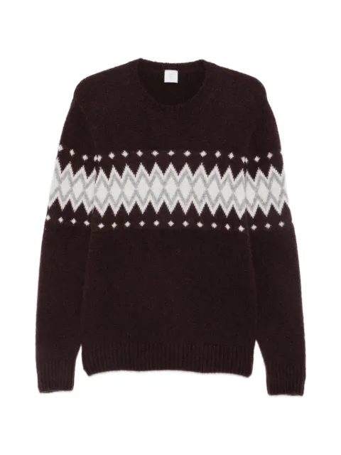 Eleventy suéter de tejido fair isle con cuello redondo