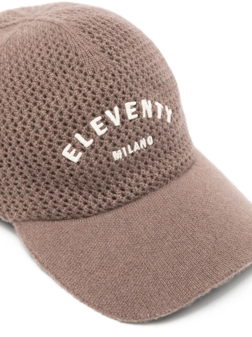 Eleventy Pet van kasjmier-wol met geborduurd logo Bruin
