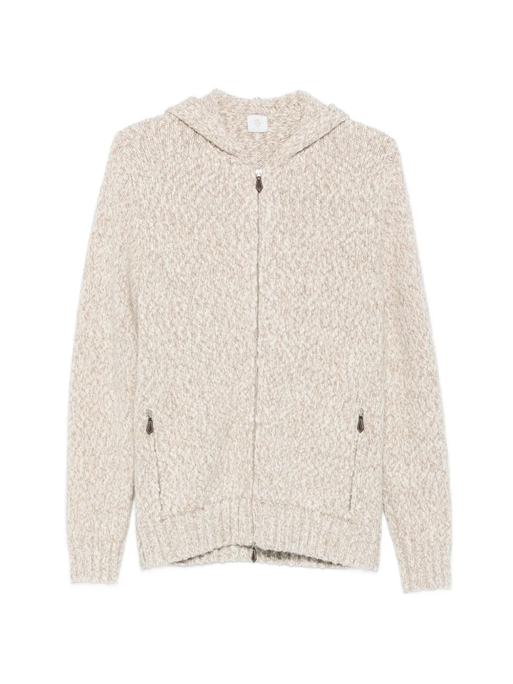 Eleventy zip-up chunky-knit hoodie - Neutrals