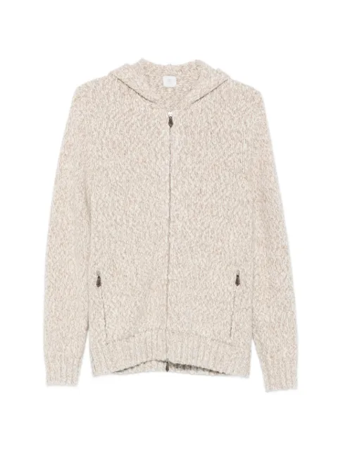 Eleventy zip-up chunky-knit hoodie