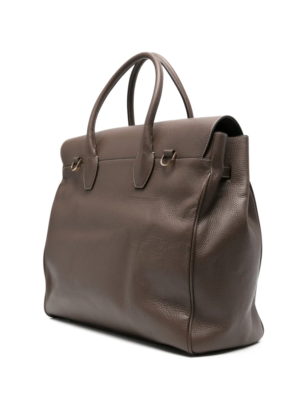 Eleventy Shopper van bewerkt leer Bruin