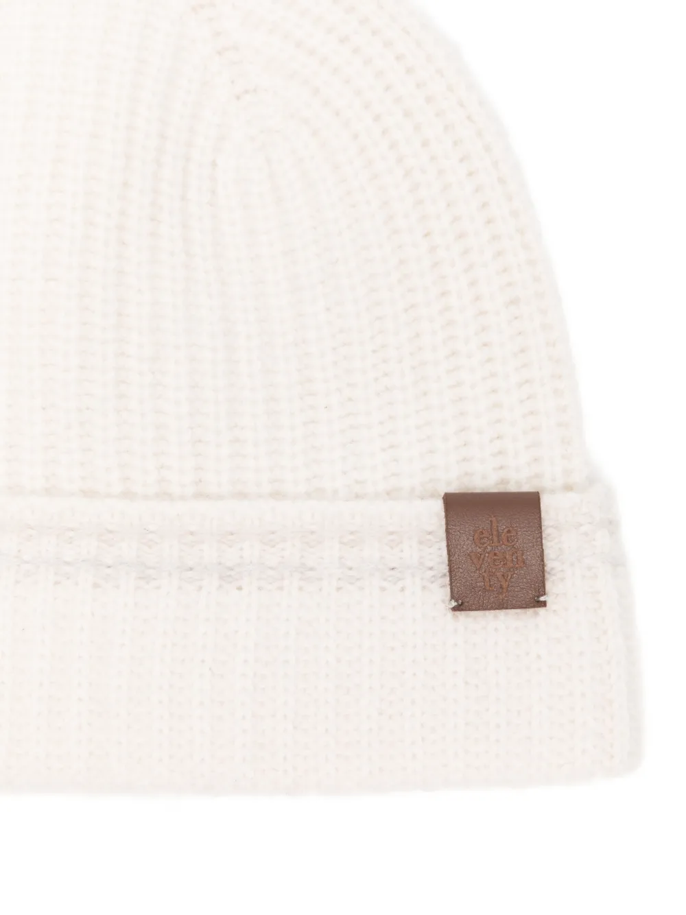 Eleventy Ribgebreide muts Beige