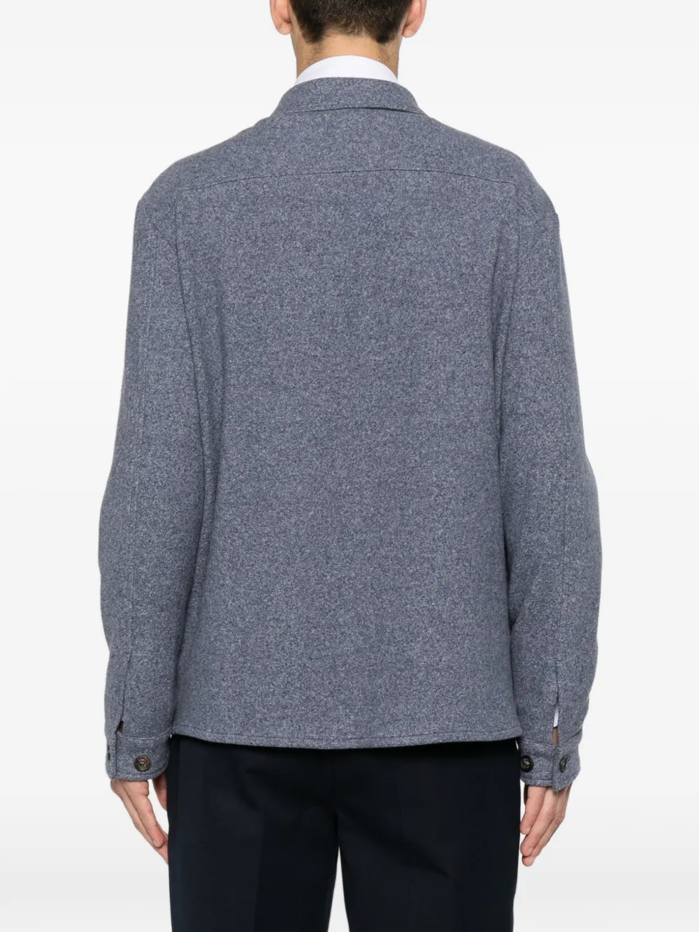 Eleventy Shirtjack met klepzak Blauw