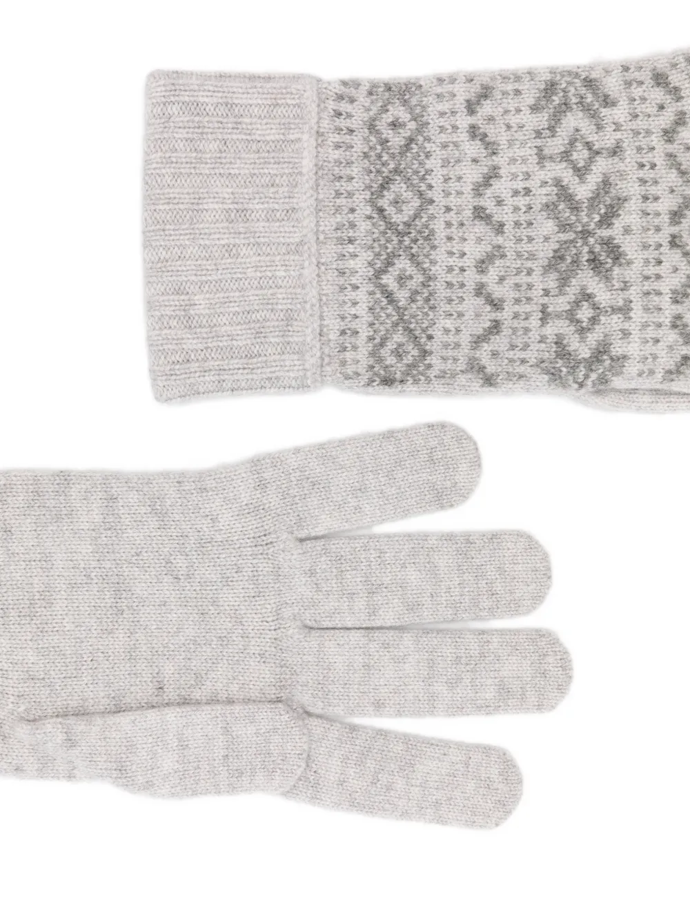 Eleventy Fair Isle kasjmier handschoenen Grijs
