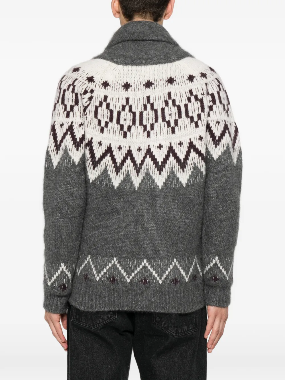 Eleventy Fair Isle vest met sjaalkraag Grijs