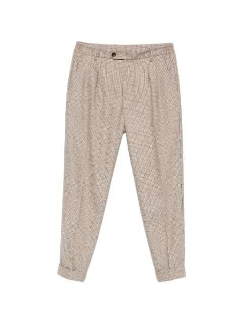 Eleventy checked pleated trousers