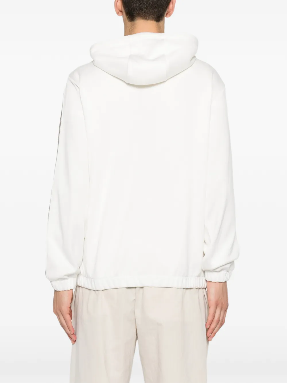 Eleventy Hoodie met zijstreep Beige