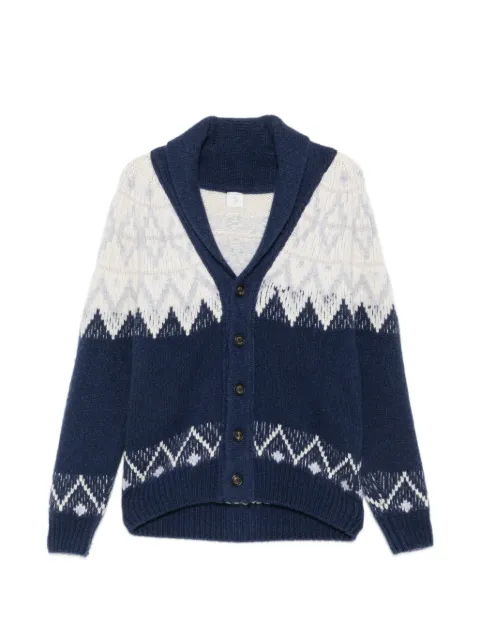 Eleventy fair isle-knit shawl-collar cardigan