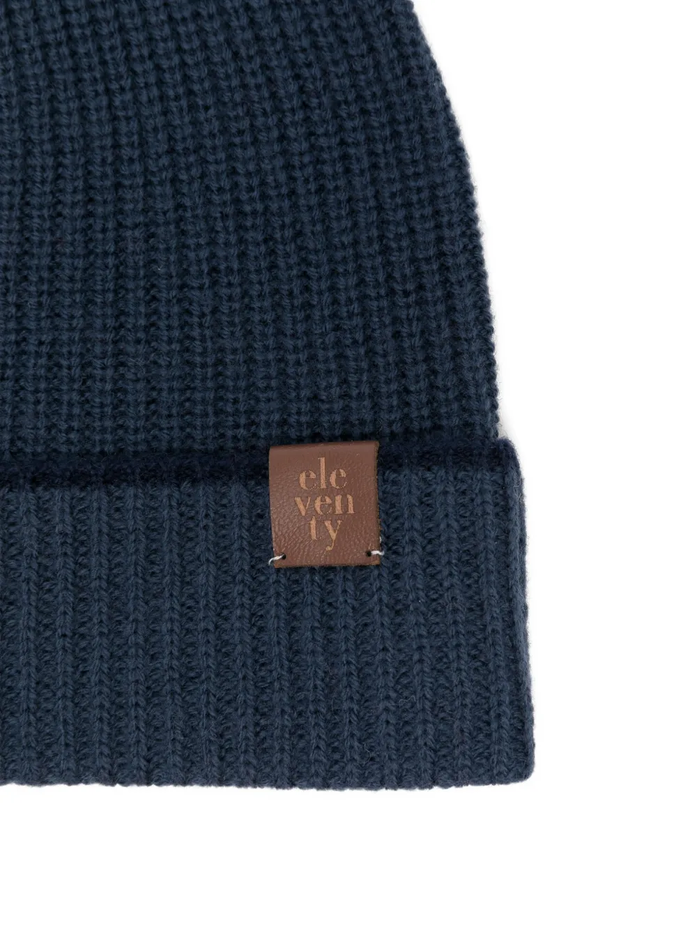 Eleventy Ribgebreide muts Blauw