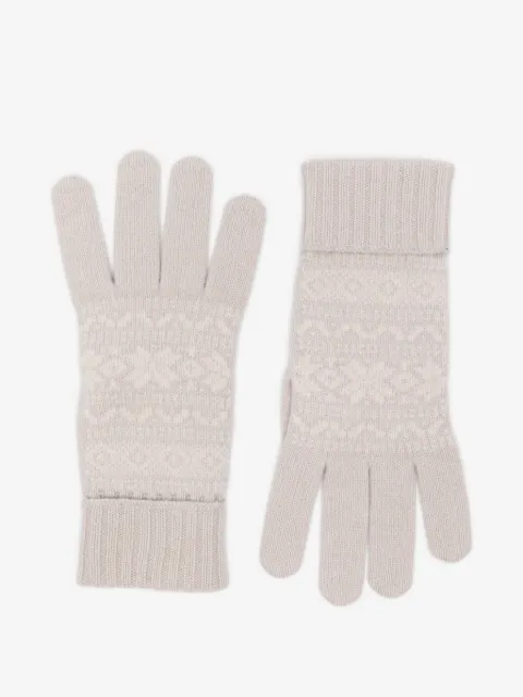 Eleventy Fair Isle-knit ribbed-cuff gloves