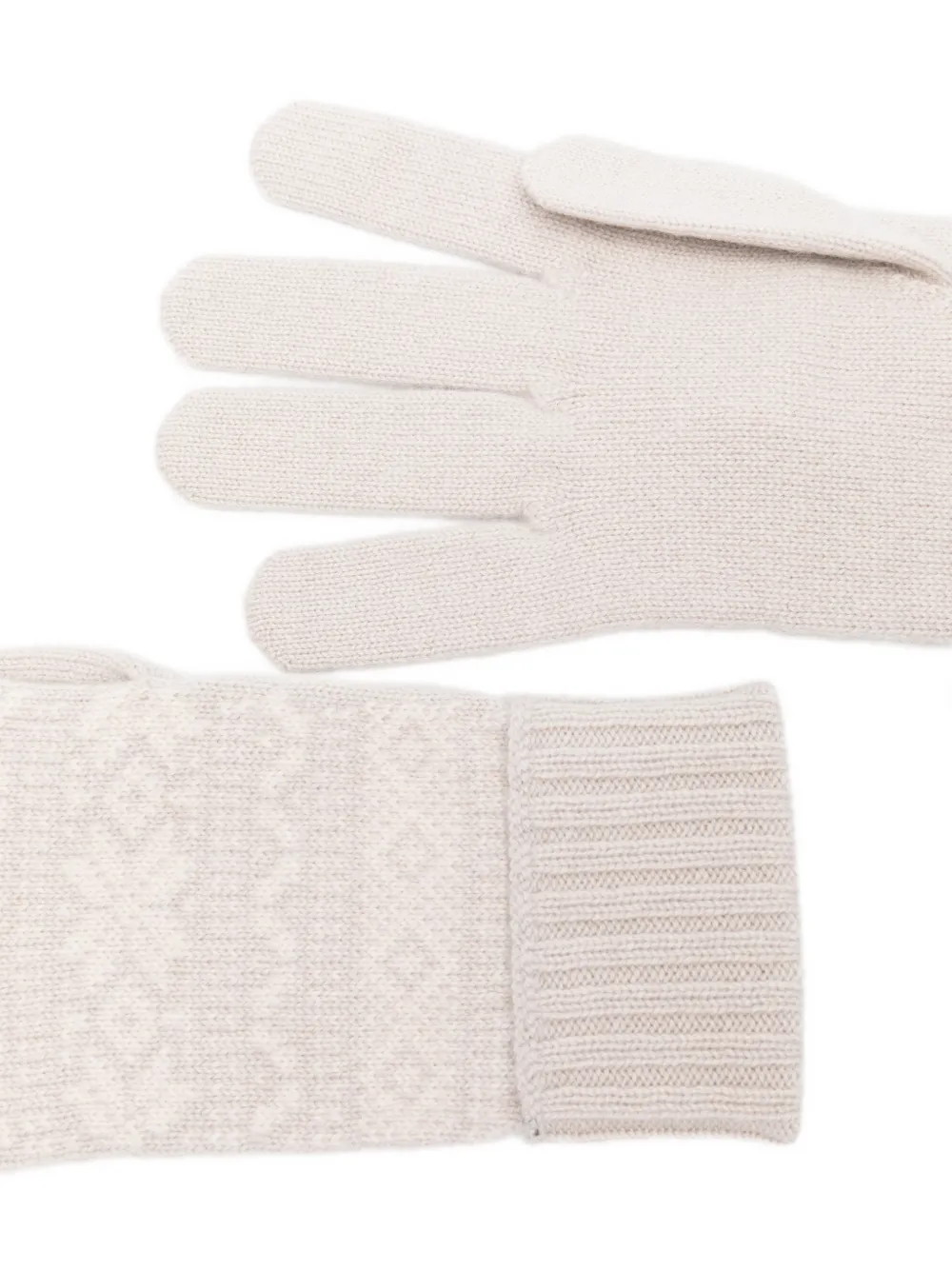 Eleventy Fair Isle ribgebreide handschoenen Beige