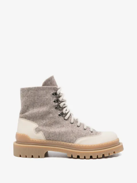 Eleventy panelled lug-sole boots