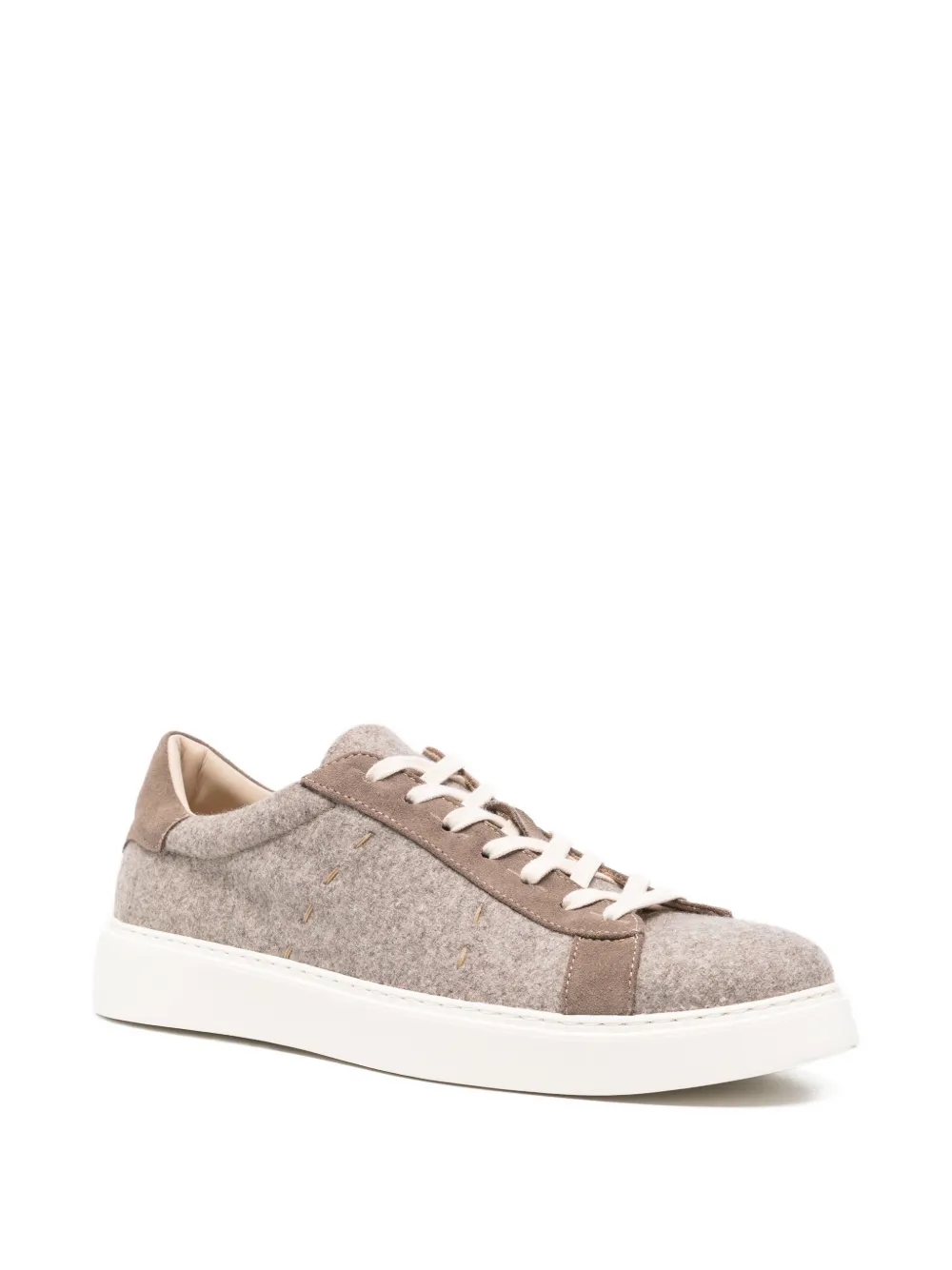 Eleventy Sneakers met suède afwerking en vlakken Beige