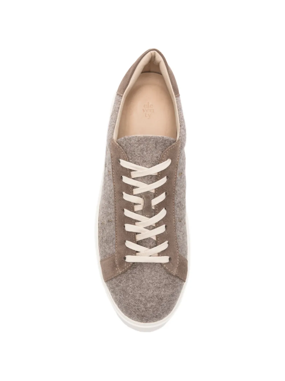 Eleventy Sneakers met suède afwerking en vlakken Beige