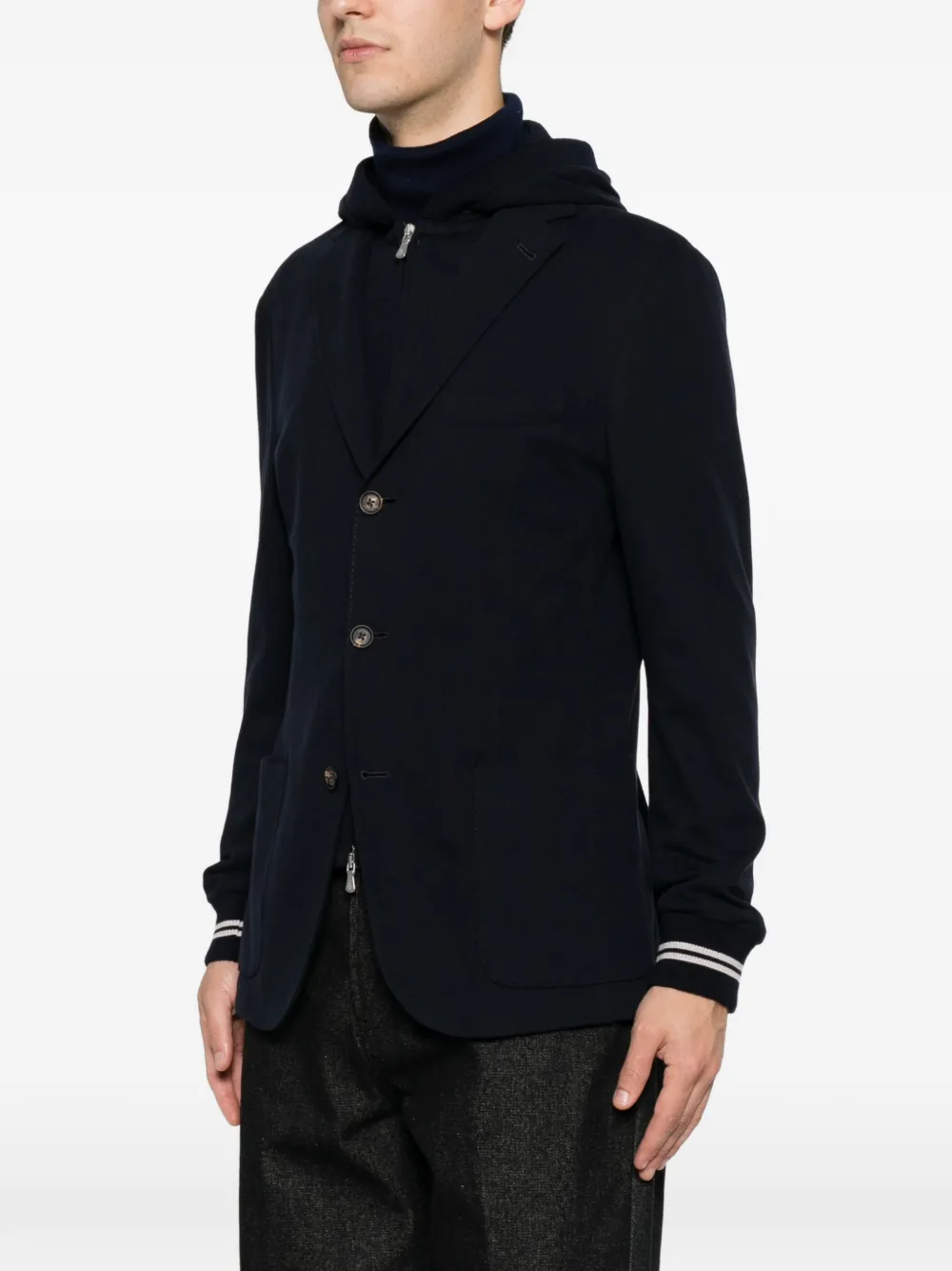 Eleventy Jack met enkele rij knopen Blauw