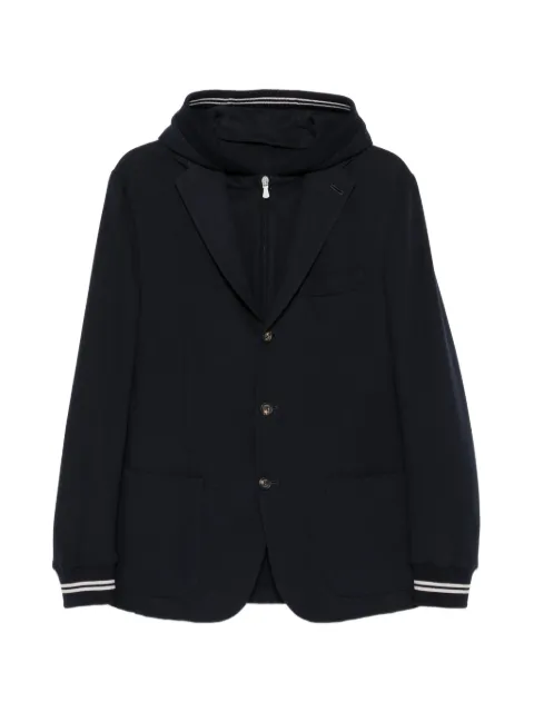Eleventy hooded single-breasted jacket