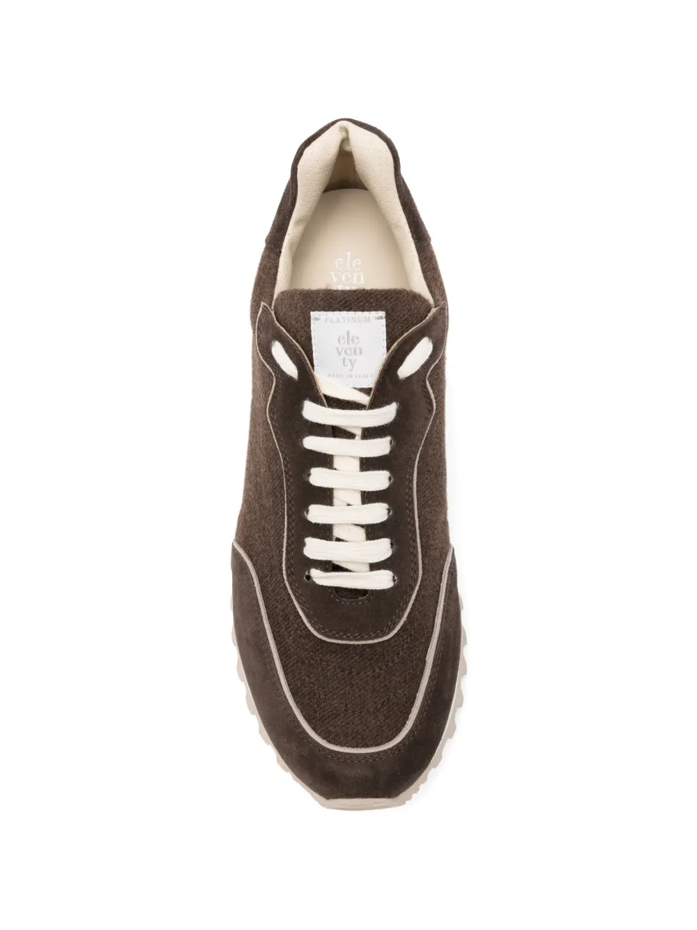Eleventy Sneakers met chunky zool en vlakken Bruin