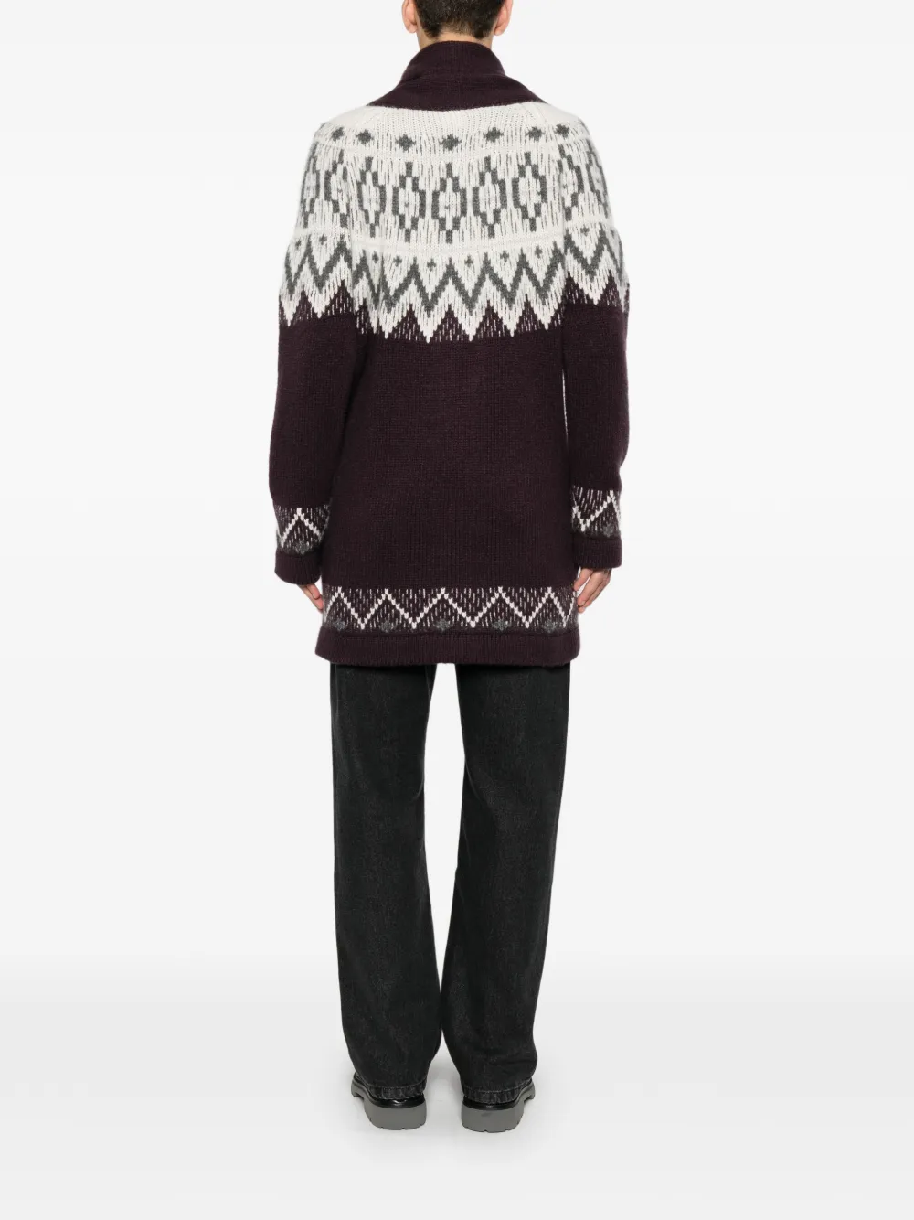 Eleventy Fair Isle vest met sjaalkraag Rood