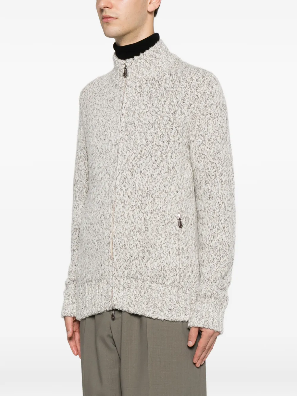 Eleventy Vest met lange mouwen en ritssluiting Bruin
