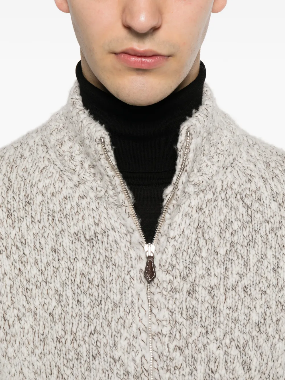 Eleventy Vest met lange mouwen en ritssluiting Bruin
