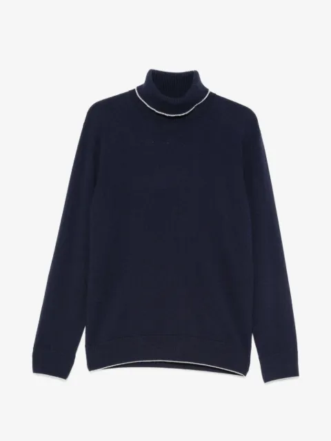 Eleventy roll-neck contrast-trim sweater