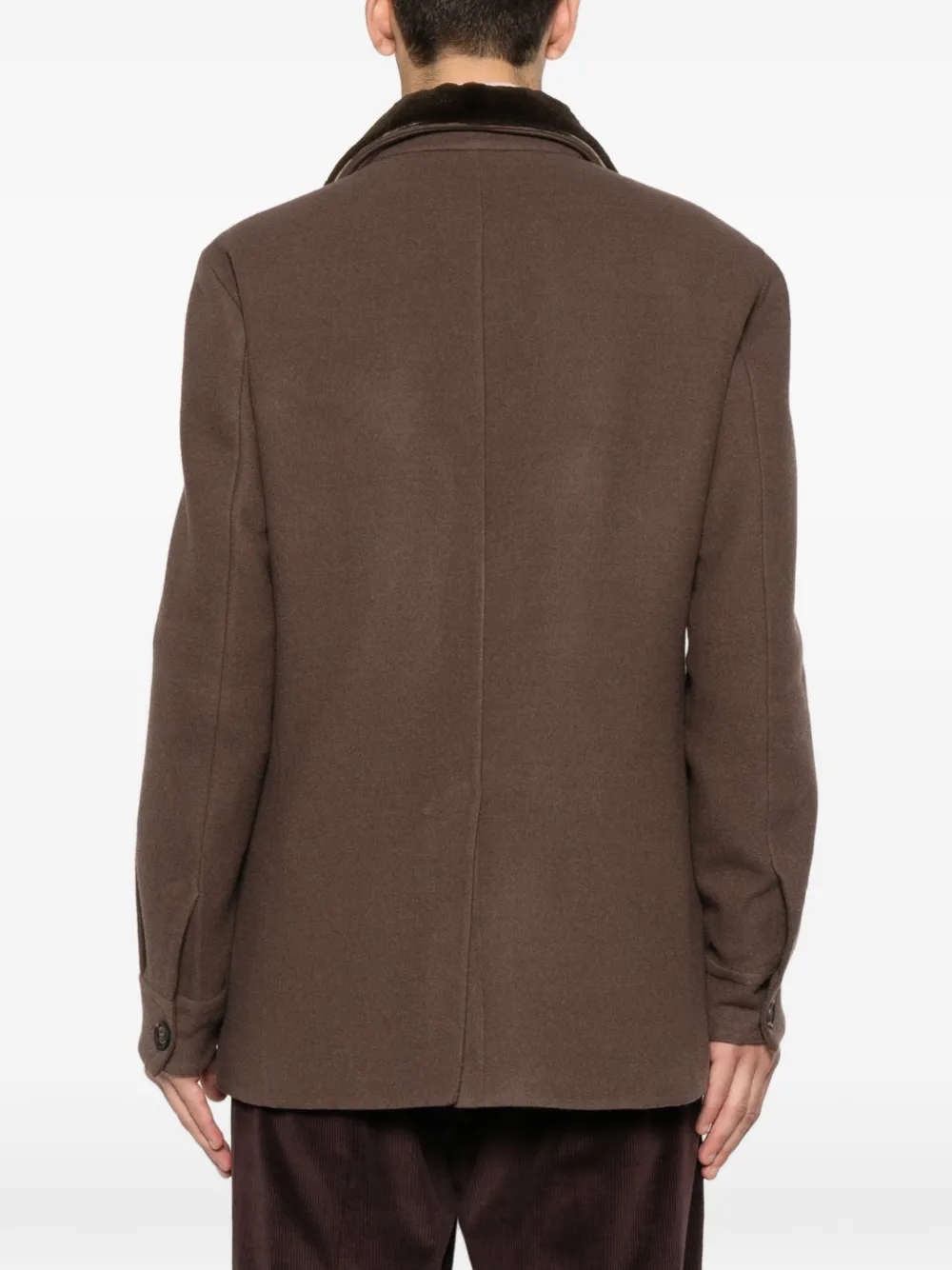 Eleventy Shirtjack met vier zakken Bruin