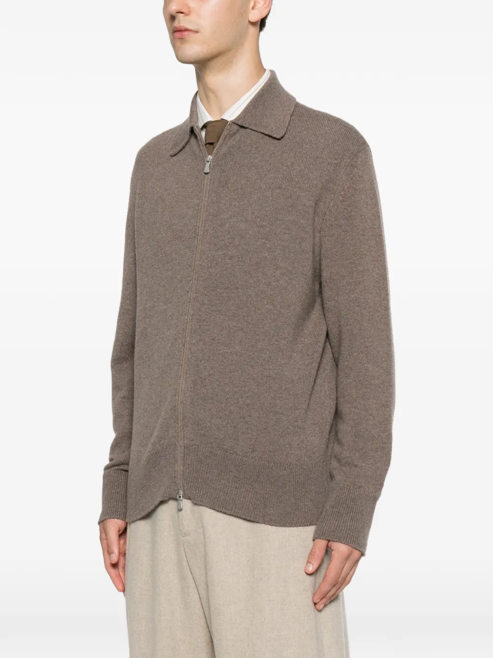 Eleventy Vest met lange mouwen en ritssluiting Groen