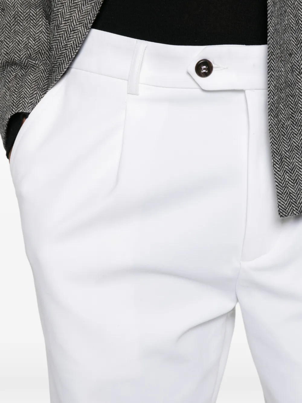 Eleventy Pantalon met geplooide voorkant Wit