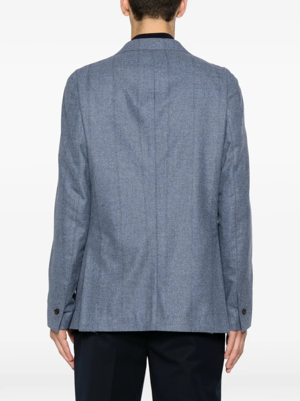 Eleventy Jack met gekerfde revers en krijtstreep Blauw