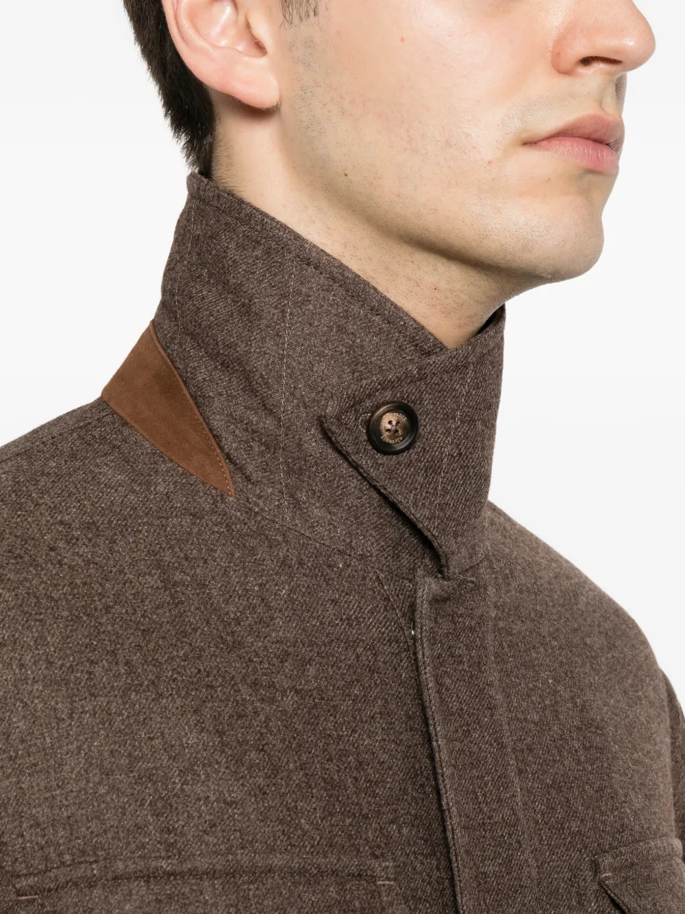 Eleventy Shirtjack met vier zakken Bruin